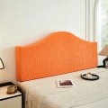 Żakardowy pokrowiec na zagłówek - oparcie łóżka - Wavora - Pomarańczowy.jpeg