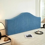 Żakardowy pokrowiec na zagłówek - oparcie łóżka - Wavora - Niebieski