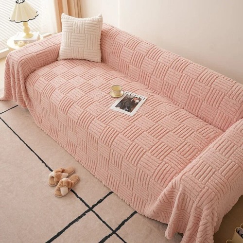 Narzuta na kanapę - Gridweave - Różowy.jpeg