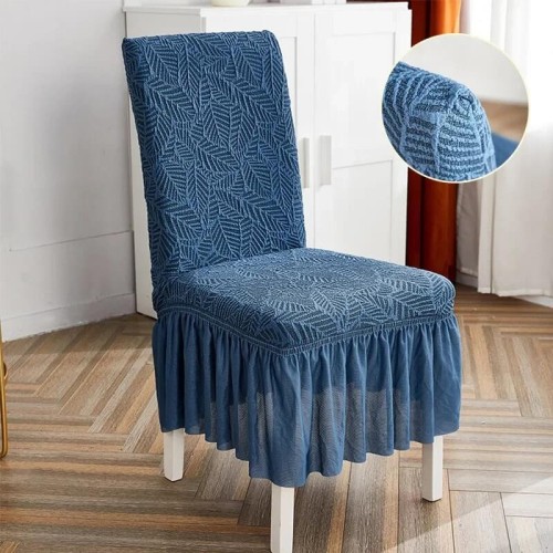 Żakardowy pokrowiec na krzesło z falbaną - leavo - FADED DENIM.jpeg