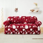 Świąteczny pokrowiec na kanapę - sofę z falbaną - Red Santa