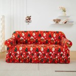 Świąteczny pokrowiec na kanapę - sofę z falbaną - SnowyMan