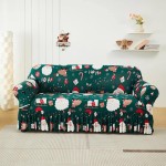 Świąteczny pokrowiec na kanapę - sofę z falbaną - Green Santa