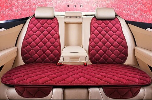 Welurowe pokrowce na fotele samochodowe - tylne - Caro - BORDO.jpeg