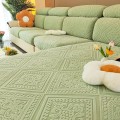 Żakardowy pokrowiec na siedzisko narożnika - Regalia - Zielony.jpeg