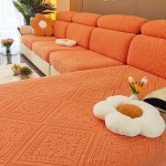 Żakardowy pokrowiec na siedzisko narożnika - Regalia - Pomarańczowy