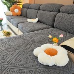 Żakardowy pokrowiec na siedzisko narożnika - Regalia - Szary