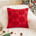 Świąteczna poszewka na poduszke - żakardowa - snow - Czerwony.jpg