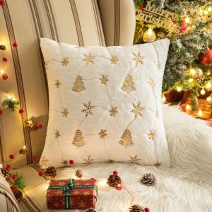 Świąteczna poszewka na poduszke - żakardowa - Festivity - WhiGold