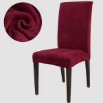 Pluszowy pokrowiec na krzesło - BORDOWY