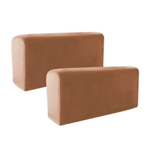 Aksamitne pokrowce na boki kanapy 2 szt. - Karmelowy.jpg