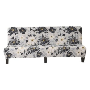 Uniwersalny pokrowiec na wersalkę - finkę - SZARE HIBISKUSY