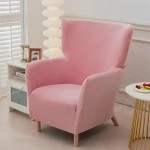 Aksamitny pokrowiec na fotel uszak IKEA OSKARSHAMN - Różowy