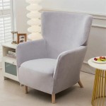 Aksamitny pokrowiec na fotel uszak IKEA OSKARSHAMN - Szary