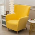 Aksamitny pokrowiec na fotel uszak IKEA OSKARSHAMN - Żółty.jpeg