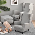 POKROWIEC NA FOTEL STRANDMON DZIECIĘCY - ŻAKARDOWY - kratka - Jasnoszary