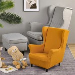 POKROWIEC NA FOTEL STRANDMON DZIECIĘCY - ŻAKARDOWY - kratka - Musztardowy