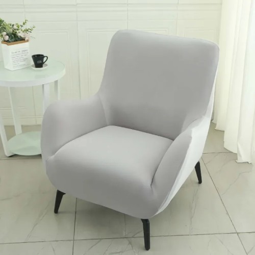 POKROWIEC NA FOTEL Z USZAMI - GŁADKI - Jasnoszary.jpeg