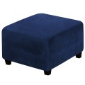 Aksamitny pokrowiec na pufę podnóżek kwadratowy - Navy Blue.jpeg