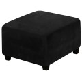 Aksamitny pokrowiec na pufę podnóżek kwadratowy - Czarny.jpeg