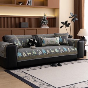 Świąteczna uniwersalna narzuta na narożnik - kanapę - fotel - Navidad - Gris