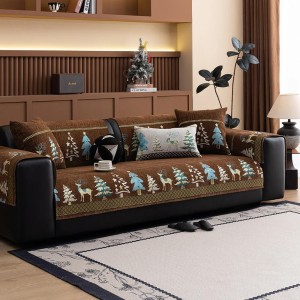 Świąteczna uniwersalna narzuta na narożnik - kanapę - fotel - Navidad - Marron