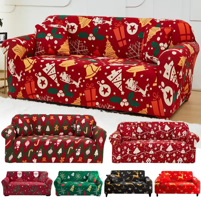 Świąteczne bożonarodzeniowe pokrowce na kanapy - sofy