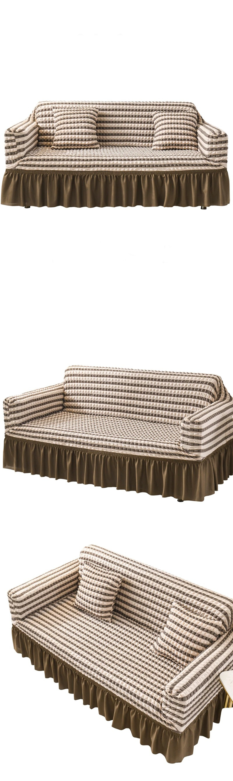 Pokrowiec na sofe z falbaną