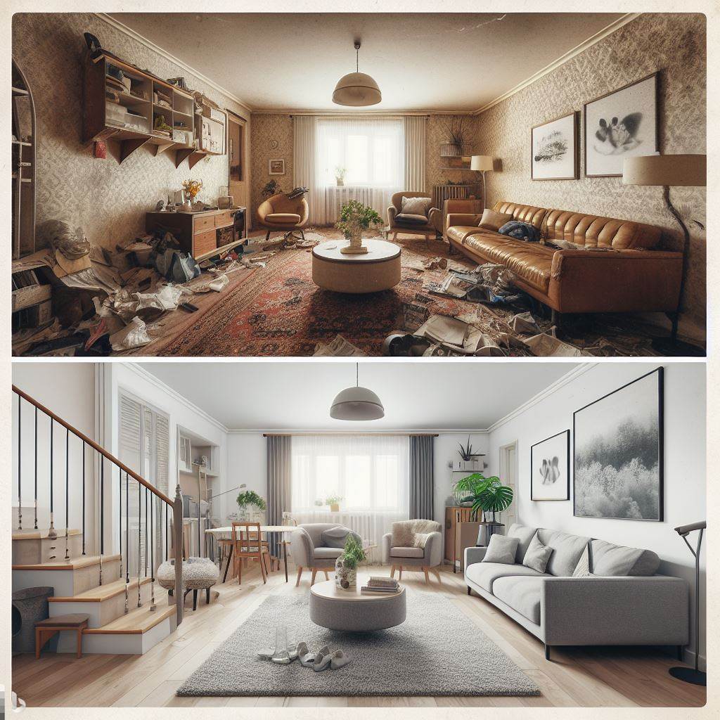 Zobacz jak wyglada salon przed i po remoncie dzieki naszym wskazówką