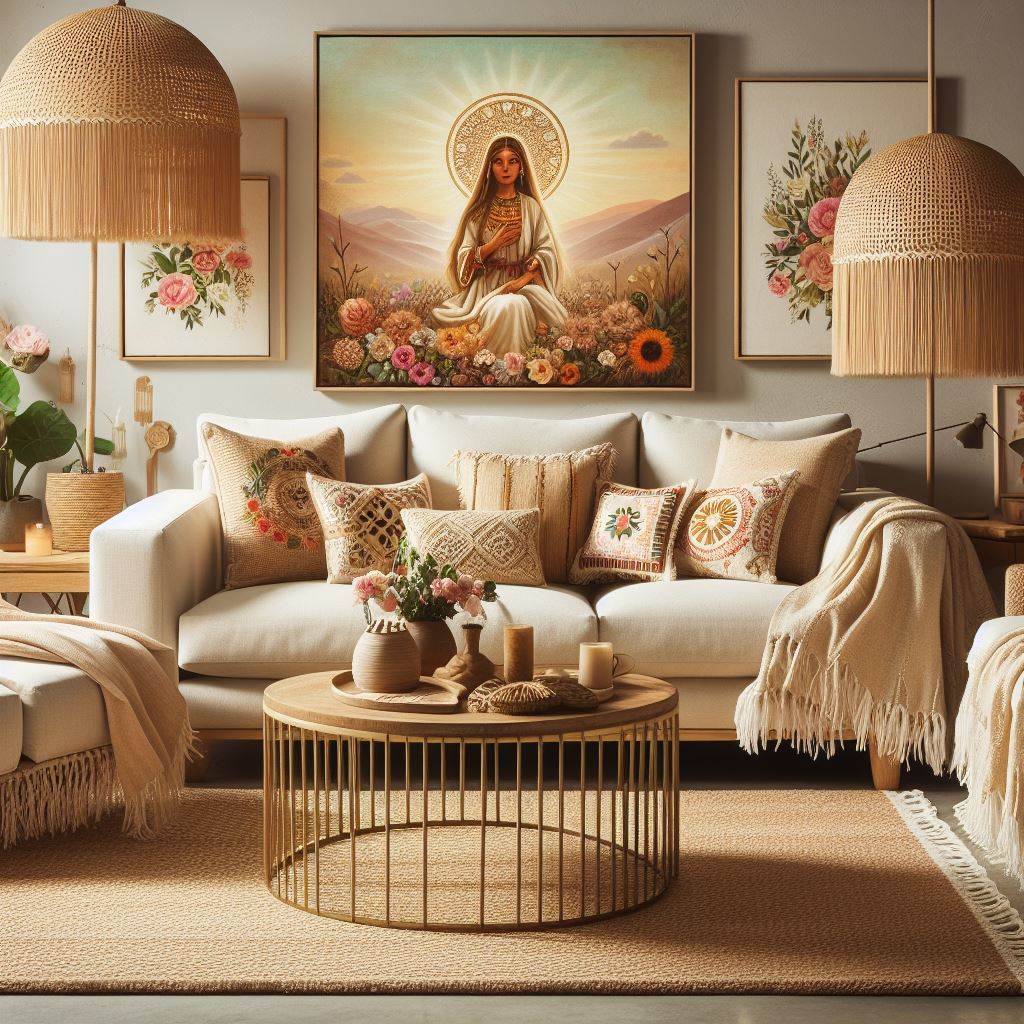 Salon w stylu boho