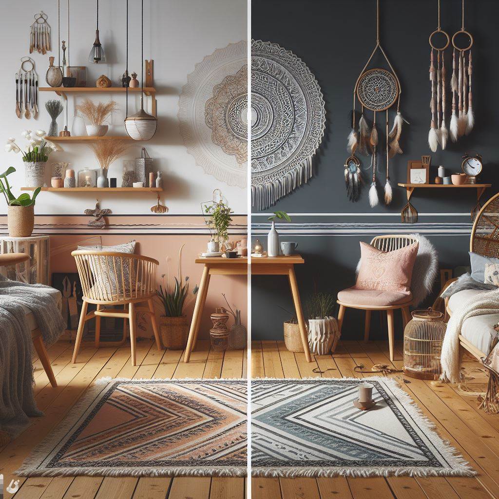 Porównanie dwóch styli wnętrzarskich - styl boho i styl skandynawski