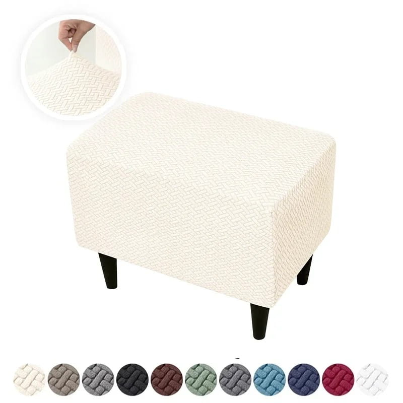 pokrowiec na pufe kremowy