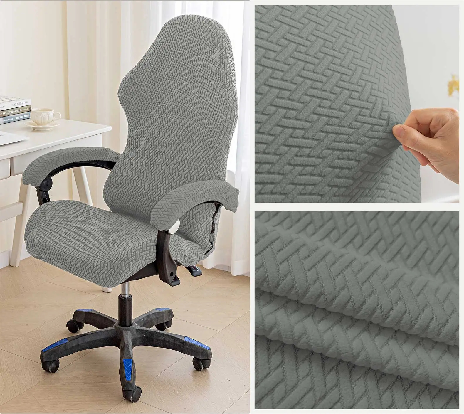 Fotel biurowy po nałożeniu pokrowca