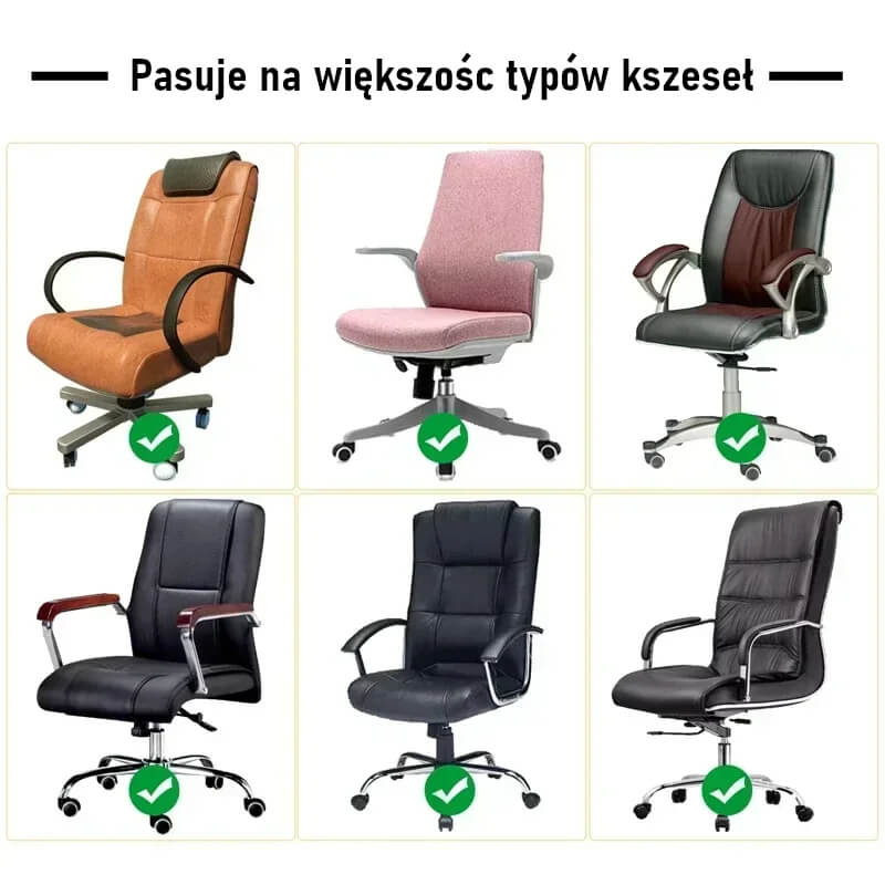 Fotel biurowy po nałożeniu pokrowca