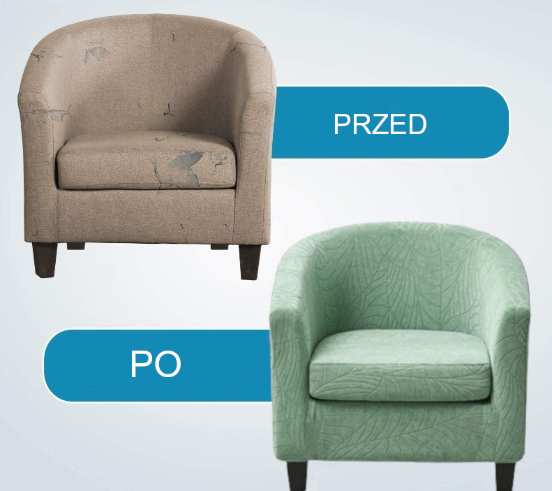 fotel klubowy prl przed i po