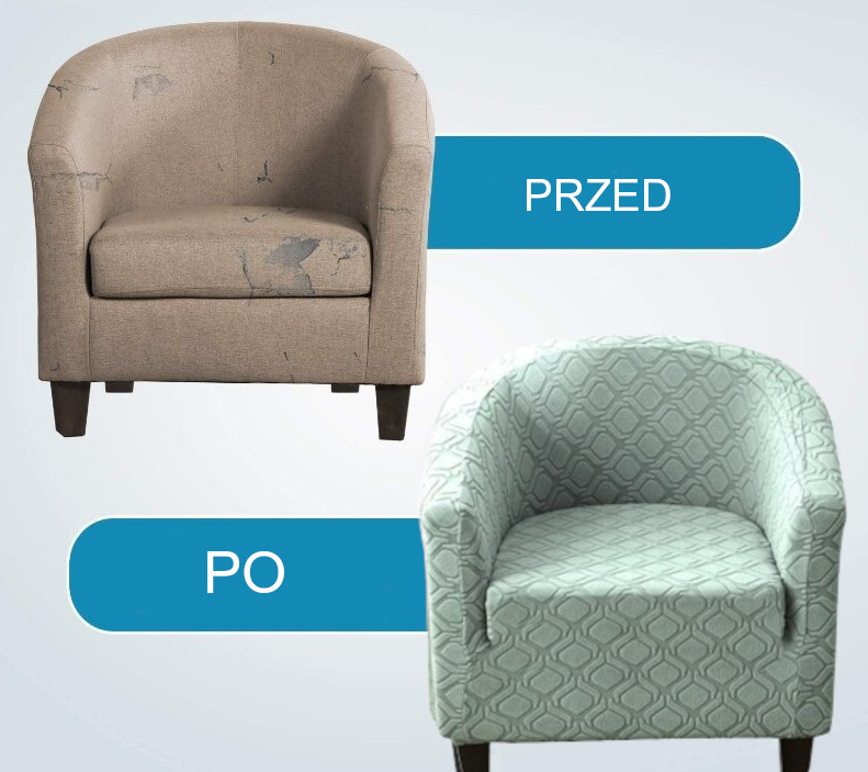 fotel klubowy prl przed i po