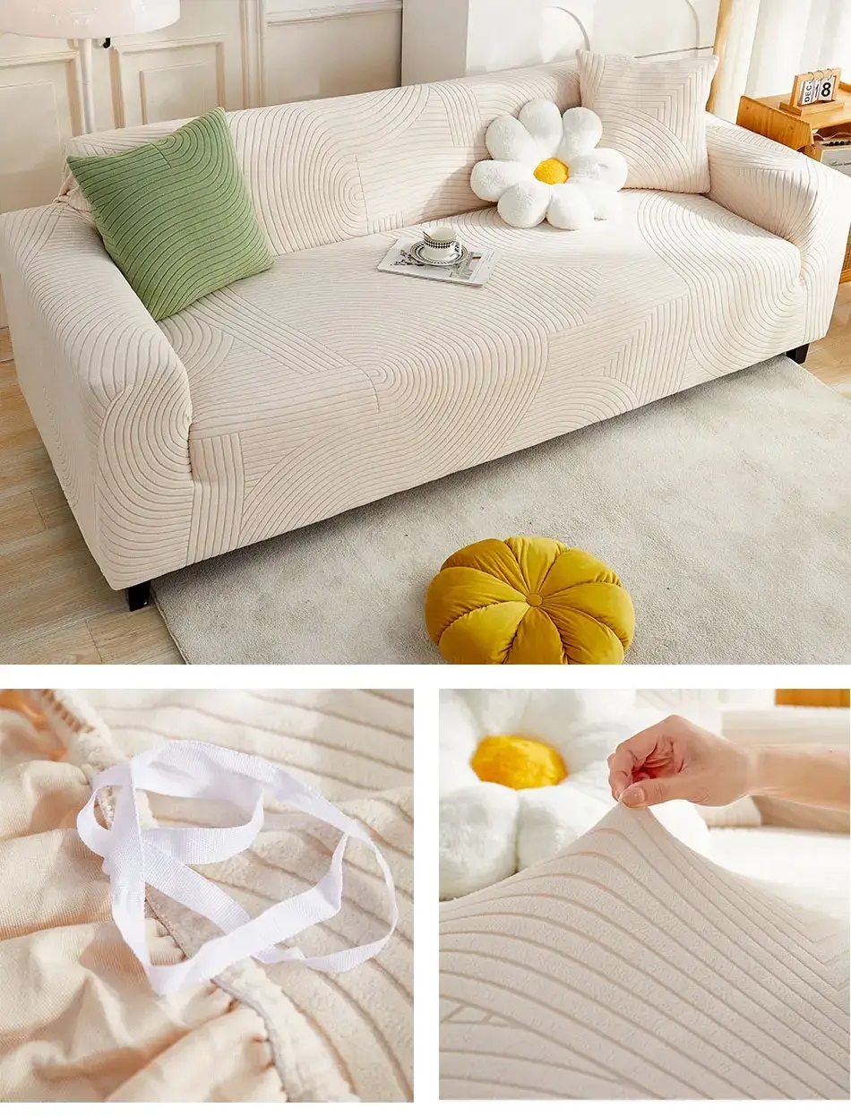 zakardowy pokrowiec na kanape - sofę - detale z bliska