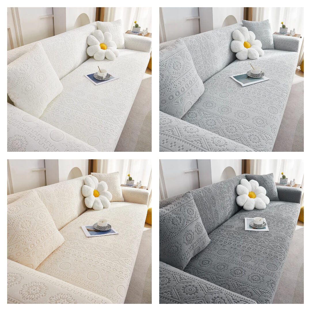 zakardowy pokrowiec na kanape - sofę - detale z bliska