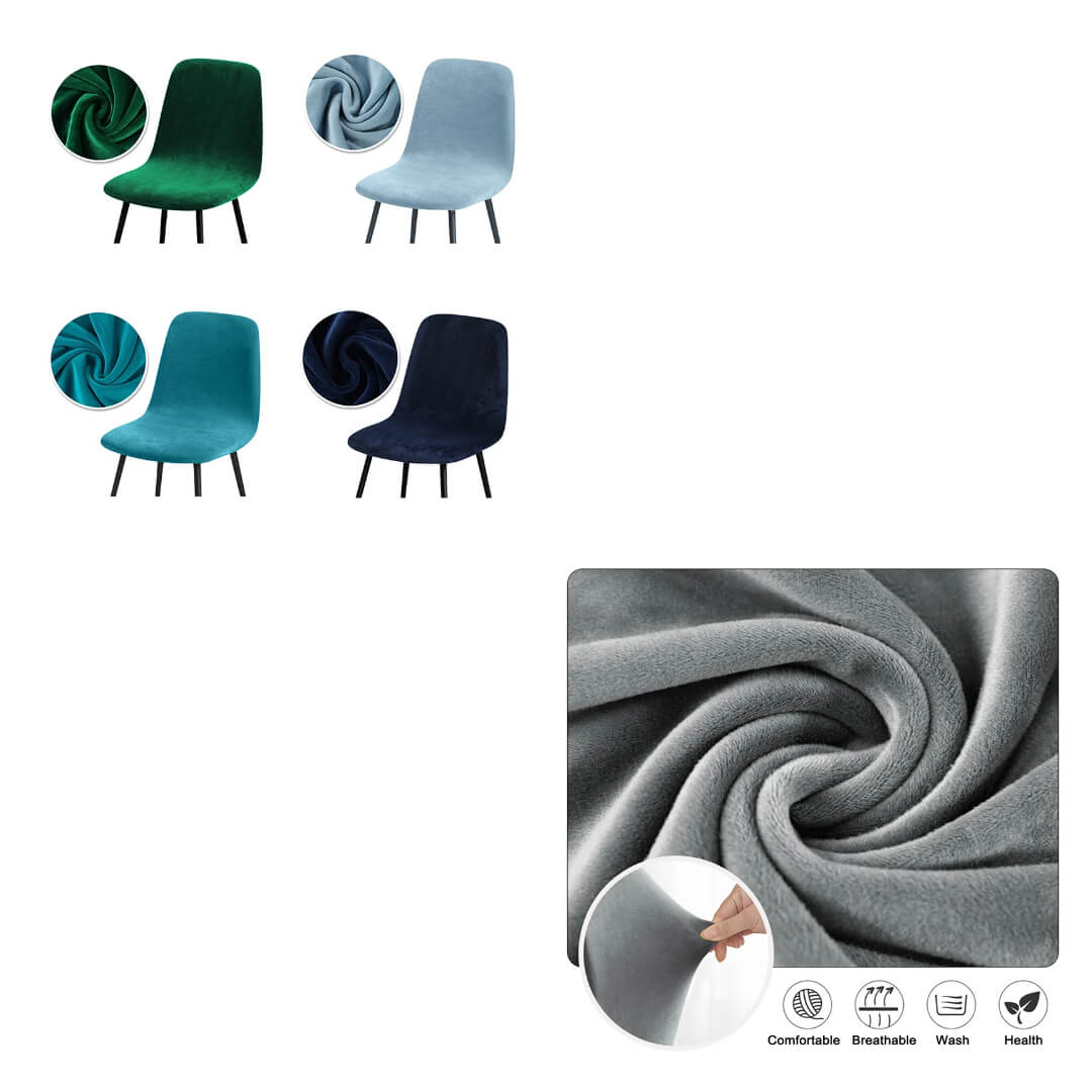 Welurowy pokrowiec na krzesło z okrągłym oparciem