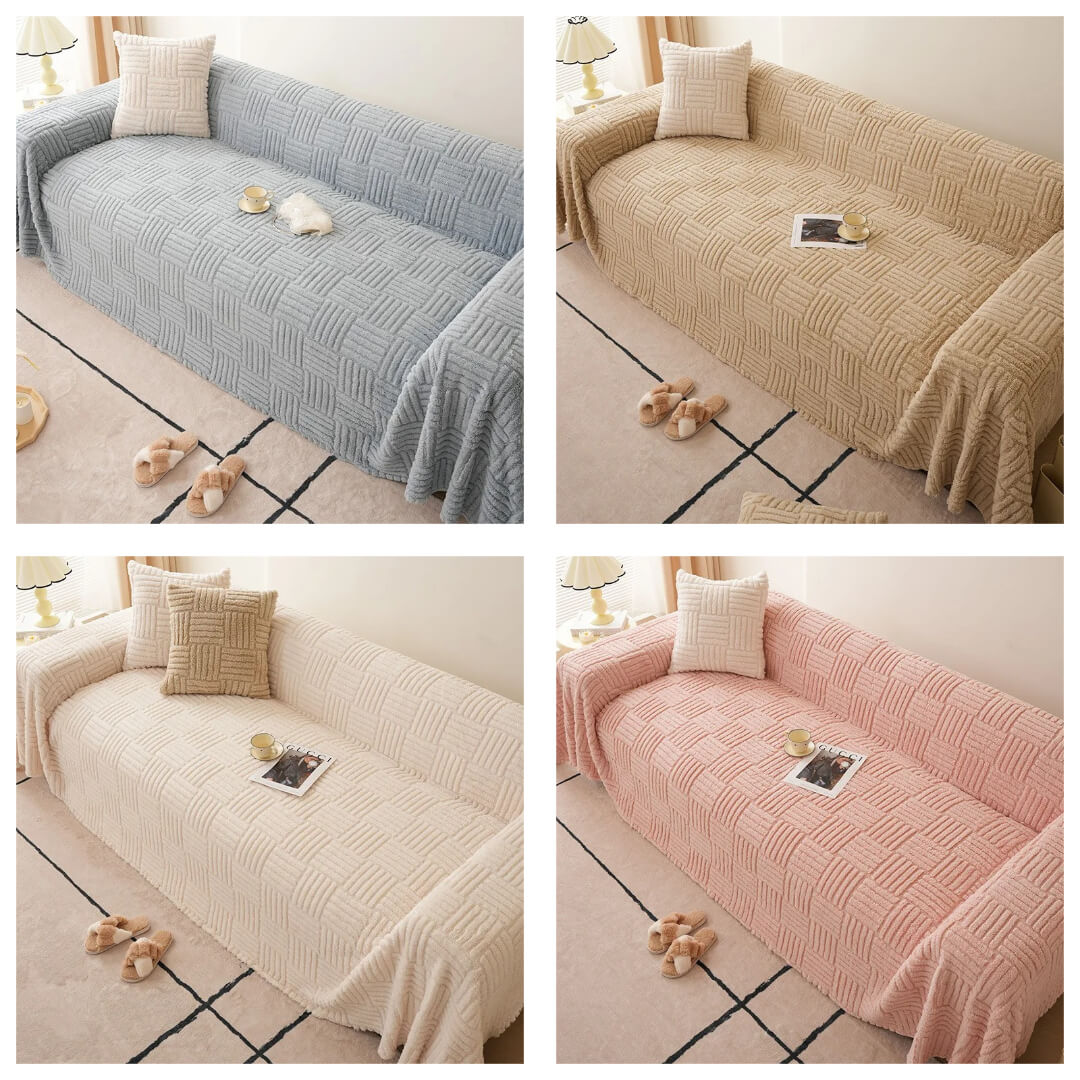 Narzuta na kanapę pluszowa