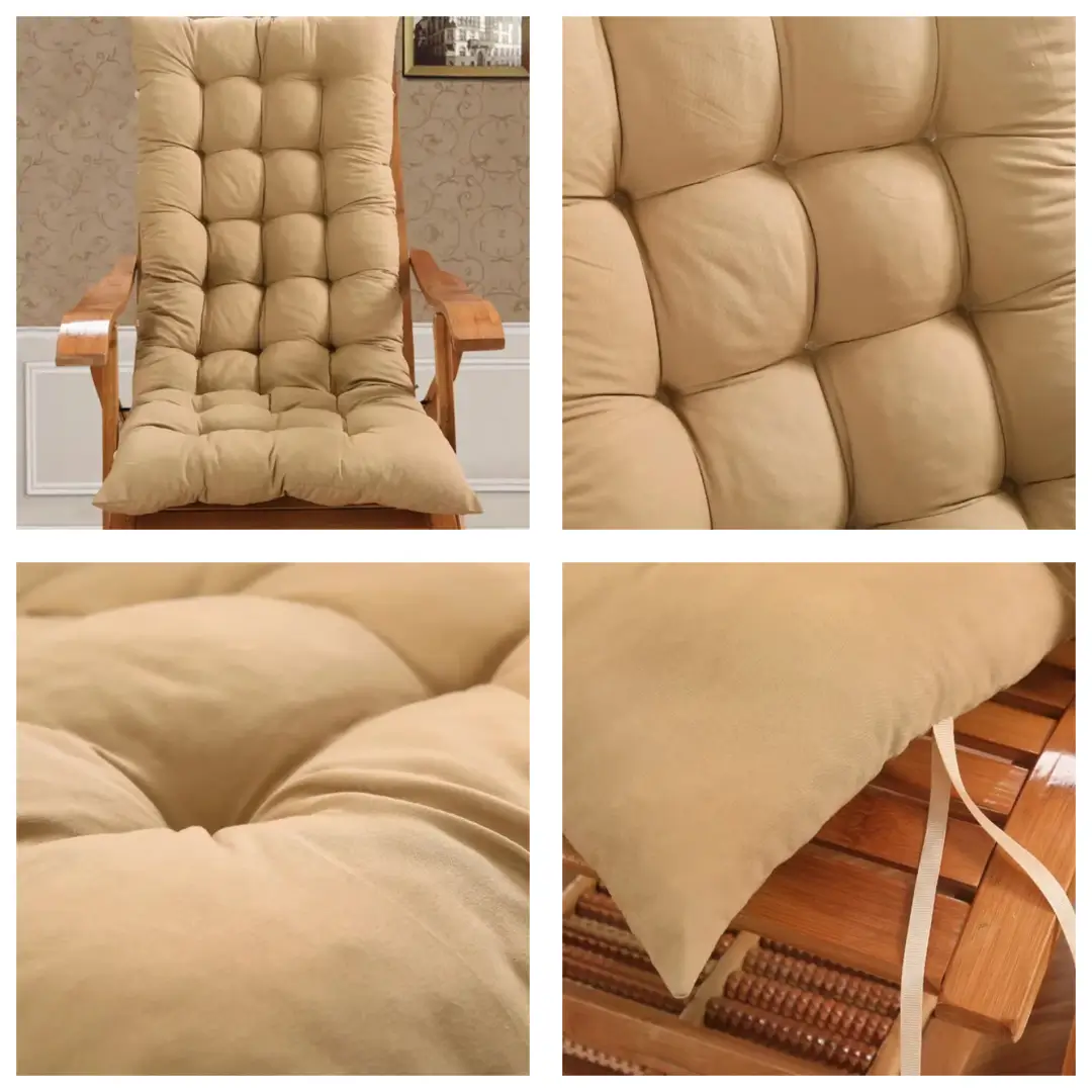 Beżowa poduszka na fotel bujany