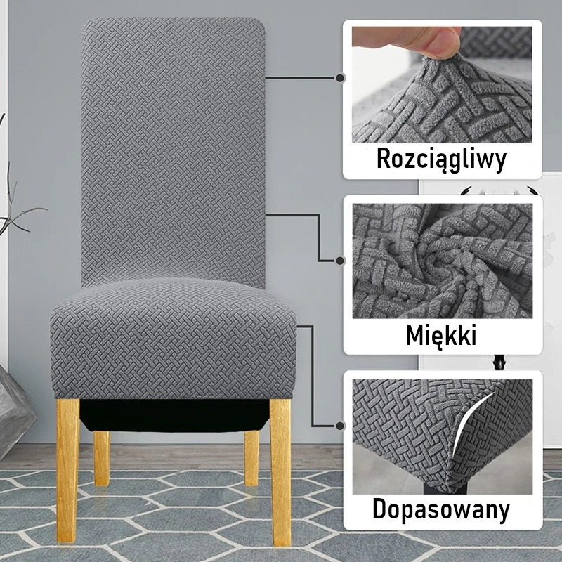 Żakardowy pokrowiec na krzesło