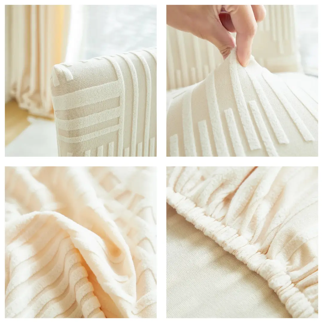 Żakardowe pokrowce na krzesła - materiał i detale