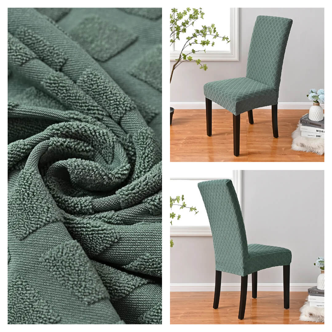 Żakardowy pokrowiec na krzesło XL - materiał - detale