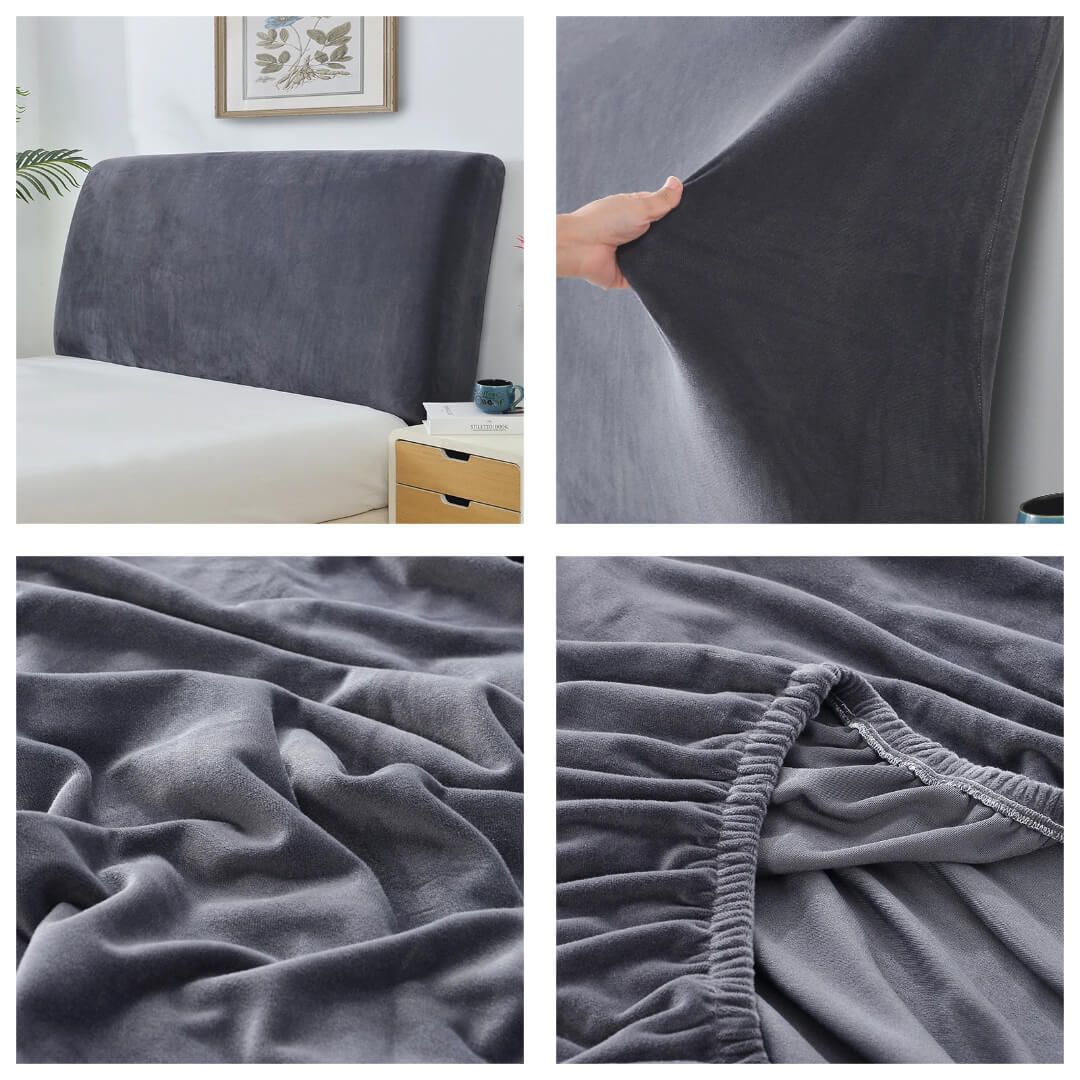 Aksamitny pokrowiec na zagłówek - oparcie łóżka - detale