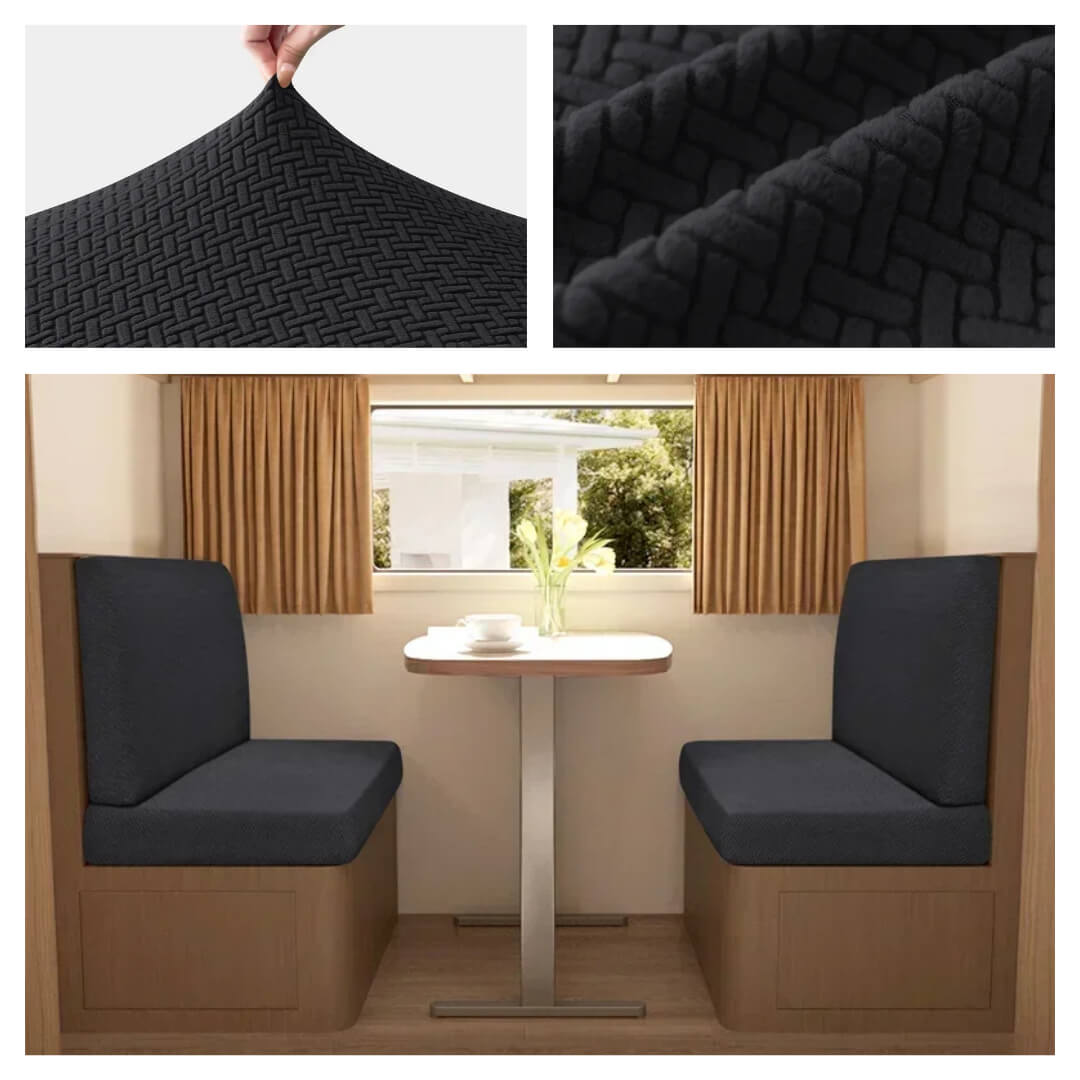 Pokrowiec na kanapę do kampera - detale/materiał