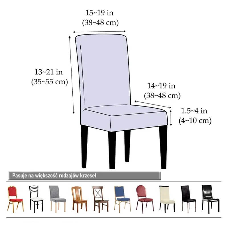 Jak mierzyc krzesło, aby założyc pokrowiec na krzesło z falbaną
