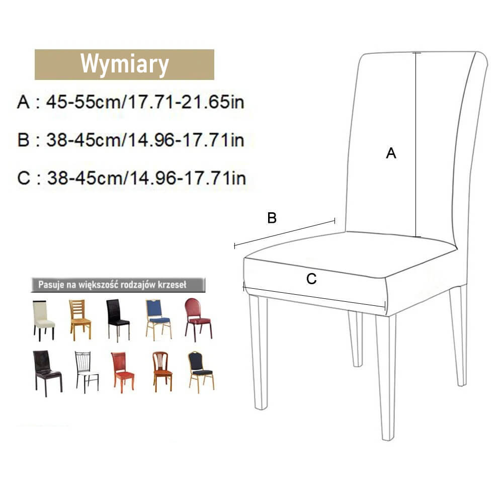 Jak mierzyc krzesło, aby założyc pokrowiec na krzesło z falbaną