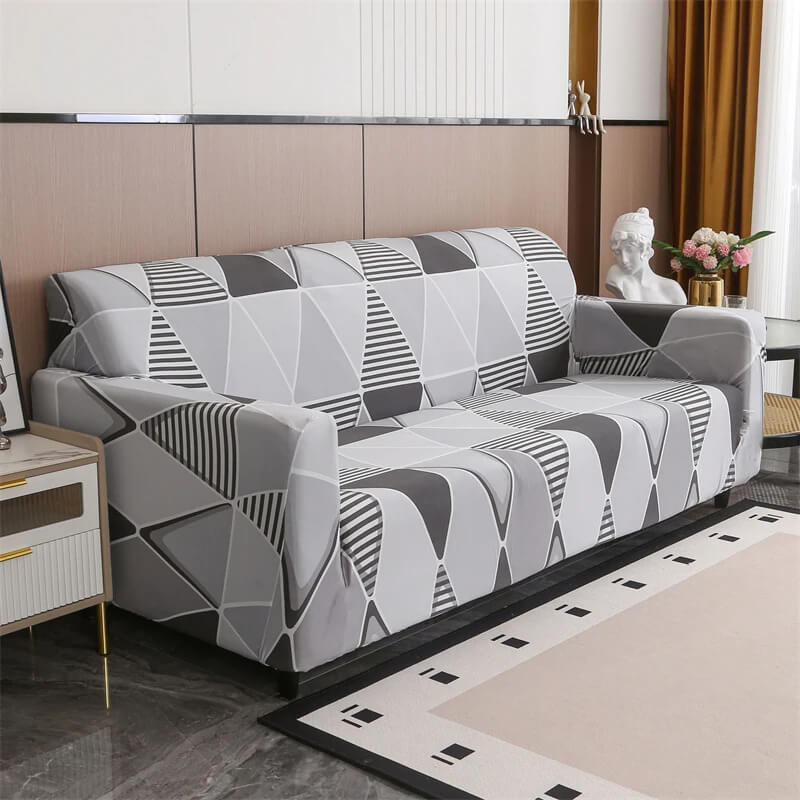 Pokrowiec na kanapę w geometrycznym wzorze